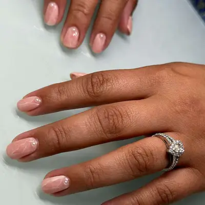 Rose Quartz Nails - MYM Beauty Short Nude Nail Ideas