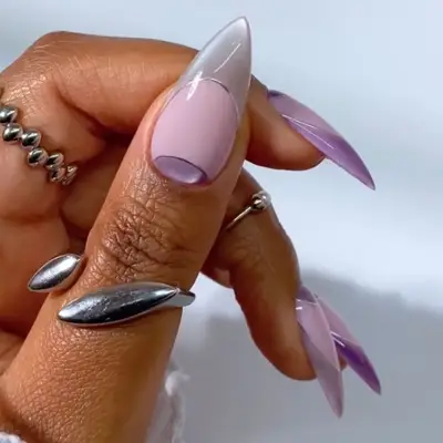 Pale Lilac Velvet Glass Nails - MYM Beauty Glass Velvet Nails 