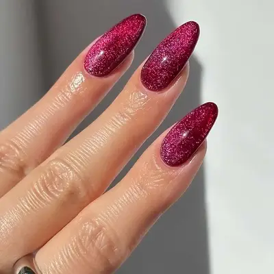 Cherry Cola Velvet Glass Nails - MYM Beauty Glass Velvet Nails 