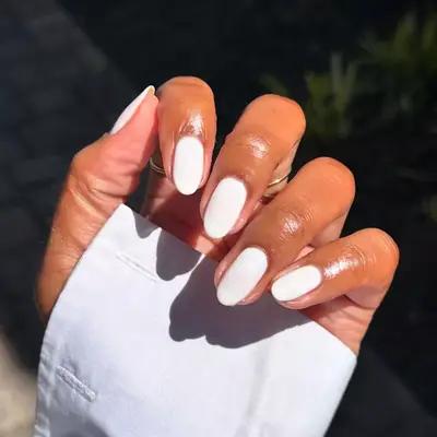 bright white milky nails