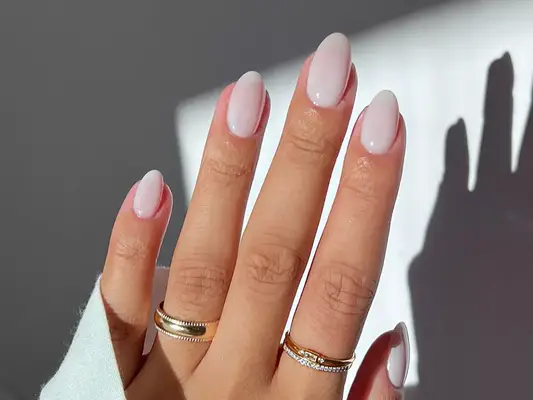 a classic white milky manicure
