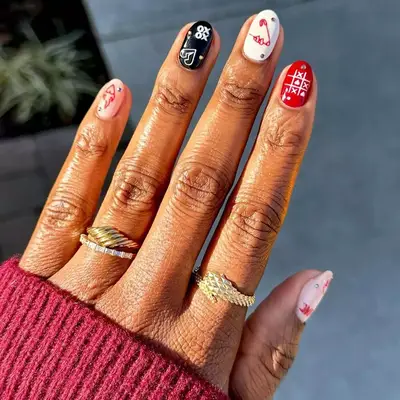 Black, red, and white mix and match Valentine