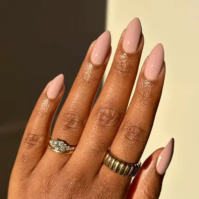 A manicure in a solid neutral color