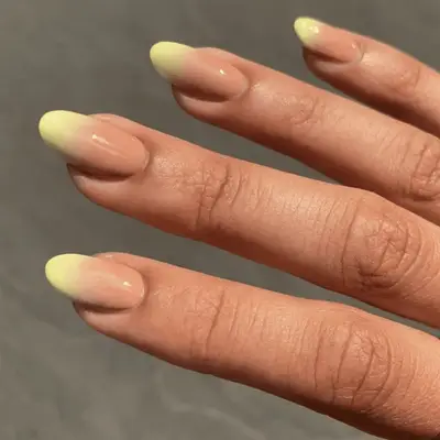 Yellow ombre manicure