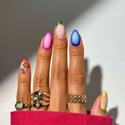 Vibrant Rainbow Chrome Mix-n-Match Mani -MYM Beauty Chrome Nails for May 