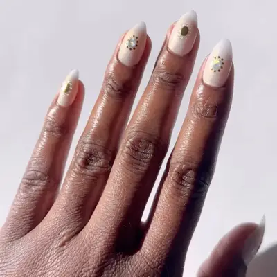 silver press-on nails