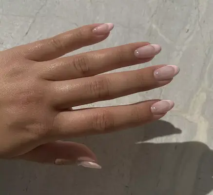 French manicure with pink tips