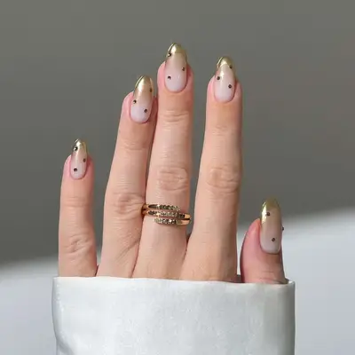 gold chrome ombre french 