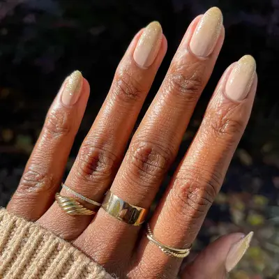 gold chrome ombre nails