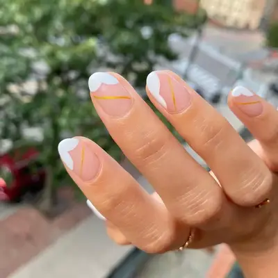 Cloud Tipped nail manicure 