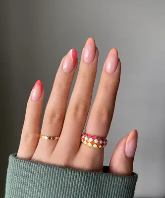 french peach nails