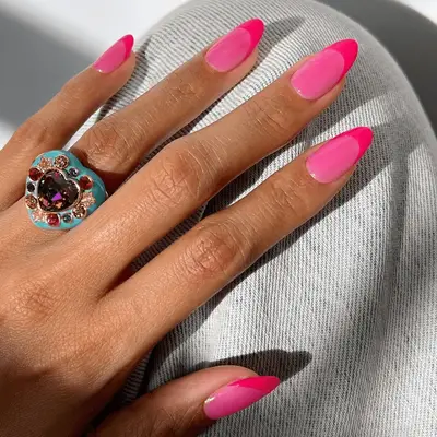 Pink on pink French manicure