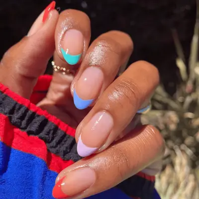 candy colored French tips