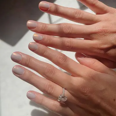 glazed donut shimmery manicure