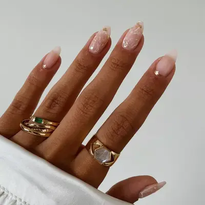 Black nails with abstract color splash