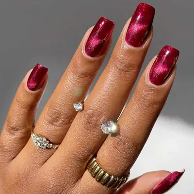 Red Velvet Square Nails - MYM Beauty Red Velvet Nails