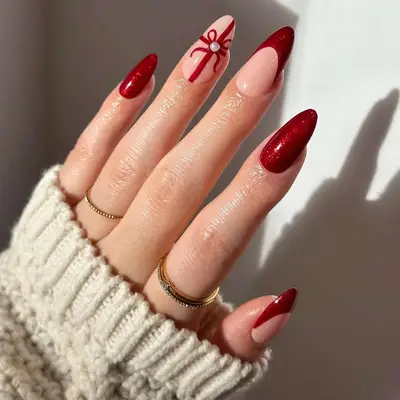 Red Velvet Present Nails - MYM Beauty Red Velvet Nails