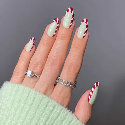 Red Velvet Candy Cane Nails - MYM Beauty Red Velvet Nails