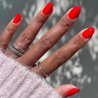 A classic red manicure