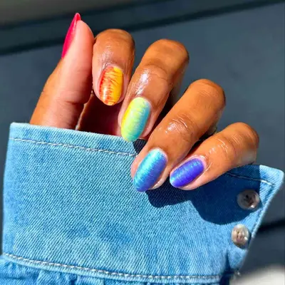 Rainbow Tie Dye Nails - MYM Beauty Tie Dye Nails 