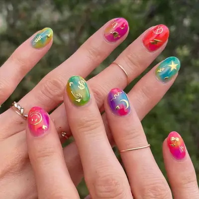 Watercolor Tie Dye Nails - MYM Beauty Tie Dye Nails 