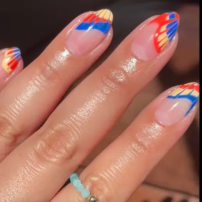 Rocket Pop Tie Dye Tips - MYM Beauty Tie Dye Nails 