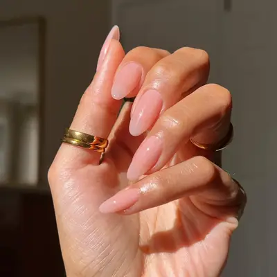 Glossy Nude Nails 