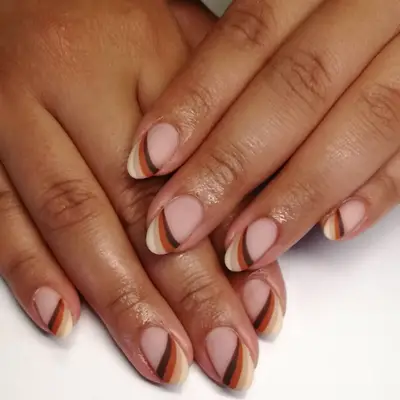 Retro Matte Nude nails with ombre tips