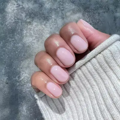 Light pink sheer manicure