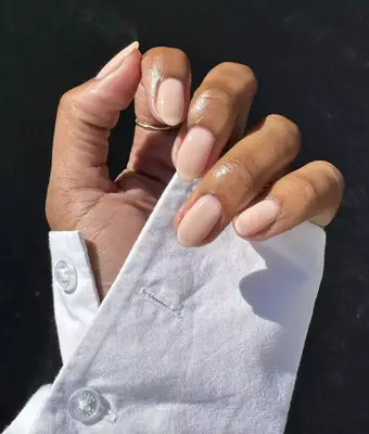 Sheer nude manicure