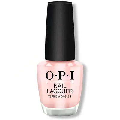 Pink OPI nail polish bottle on a white background