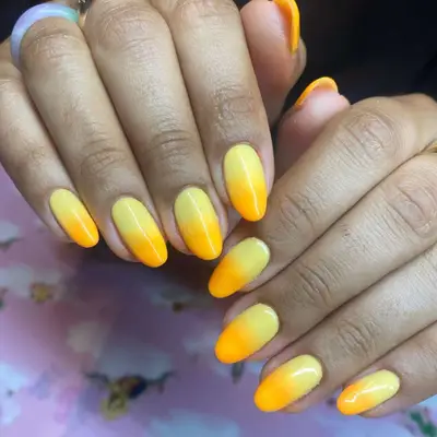 Sunshine ombre nails.