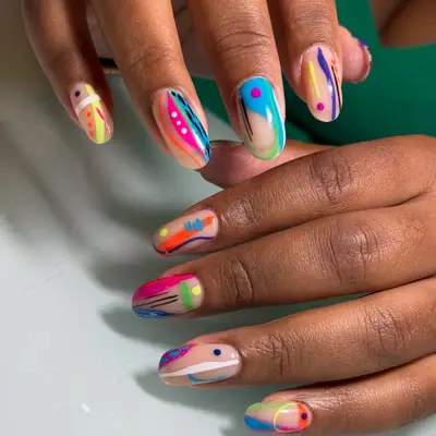 Mismatched abstract nails