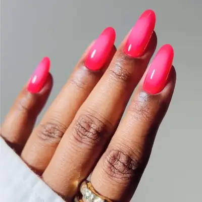 Pink on pink aura nails