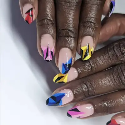 geometric nail art