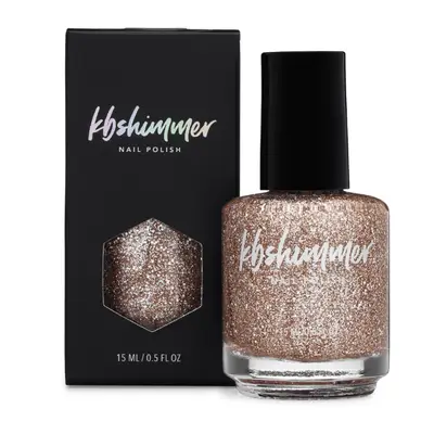 Gold holographic glitter nail polish