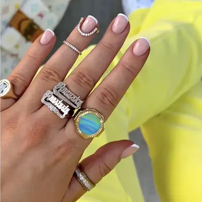 Simple Square and White French Nails