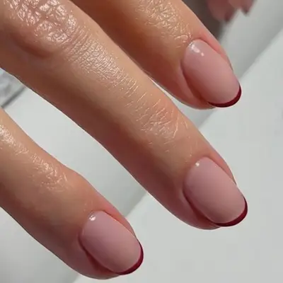Short Red French Nails