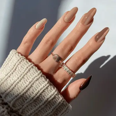 brown gradient nails
