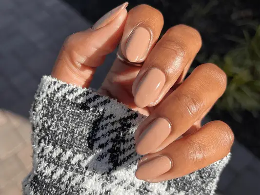 solid light brown nails