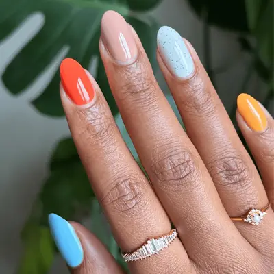 colorful gradient nails 