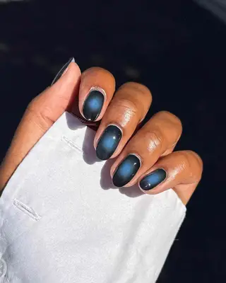 black and blue aura nails 