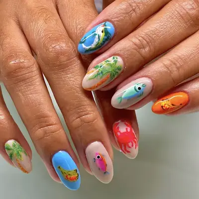 beach summer nail art