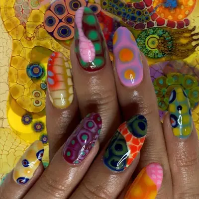 funky crocodile nails