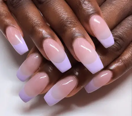 Coffin nails with a French design. 