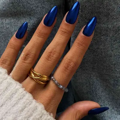 Cobalt Chrome Nails - MYM Beauty Winter Chrome Nails 