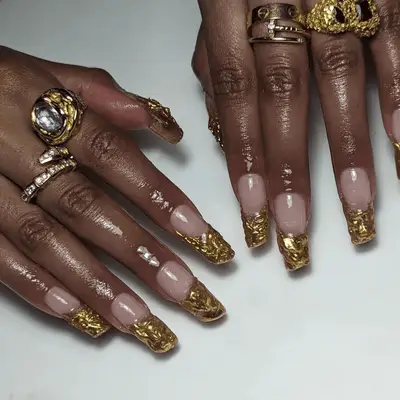 Gold jewelry-like tips with gold rings