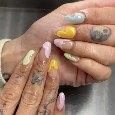 swirly french man in pastels