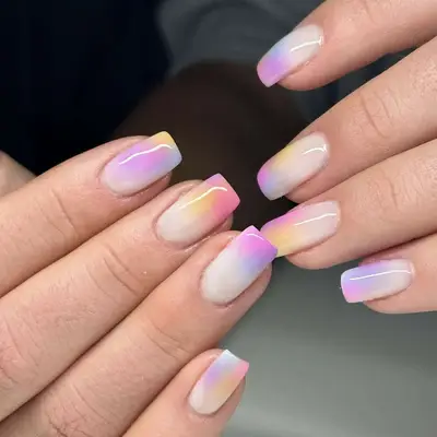 cotton candy sorbet nails