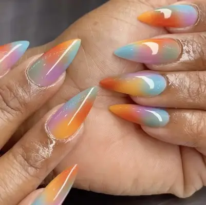 airbrushed sorbet nails